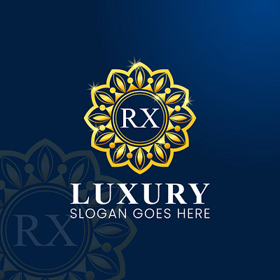 Luxury Gold Logo Design fashion logo glowing logo gold logo golden logo logo design luxury logo design rx logo design