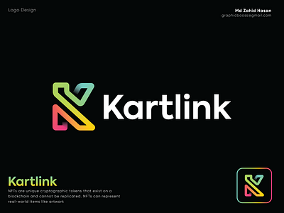 Kartlink - Logo Design blockchain blockchain logo branding crypto cryptocurrency ecommerce finance fintech k logo letter link logo logo logo branding logo design logo redesign logotype metaverse logo modern logo software token