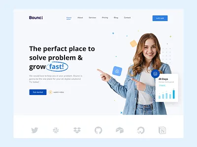 Bounci website design UI animation animation design interface animation landing page landingpage motion design motion graphics motion ui one page love pixel navy prototype scroll ui ui animation ui design user interface ux design web animation web design website