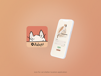 Cat adoption app | Daily UI Challenge 005 (App icon) app app design app icon cat adoption app cat shelter daily ui dailyui design challenge icon