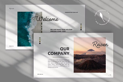 FREE Reisen Brand Travel Business app branding business corporate design google google slide google slides graphic design illustration keynote pitchdeck portfolio reisen brand travel business ui ux vector web web development