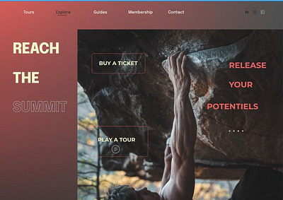 Climbing UI landing page branding ui ux web design