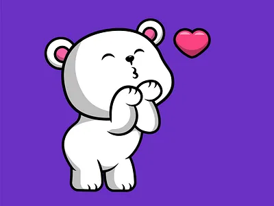 Cute Polar Bear Blow Heart graphic