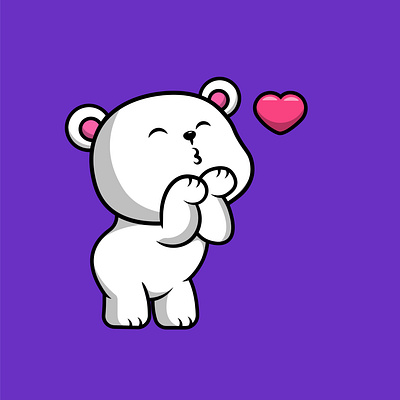 Cute Polar Bear Blow Heart graphic