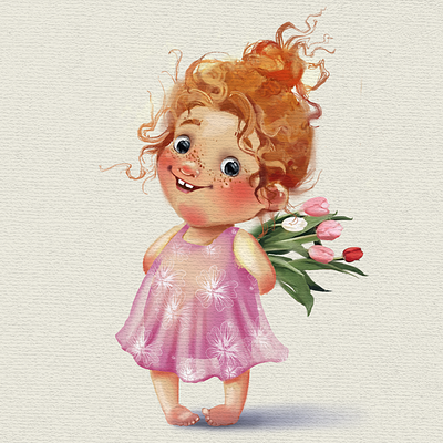 Spring character character design cute illustration digital digital art girl illustration illustration art illustrator kids kids illustration spring tulpin