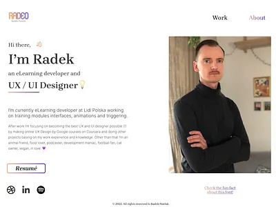 #DailyUI #003 Landing Page 003 brand branding dailyui design graphic design logo portfolio portfolio page radeo ui ux