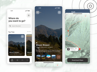 Mountainesia - travel App dailyui design graphic design illustration travel app ui uidesign uiux userinterface ux uxdesign uxresearch