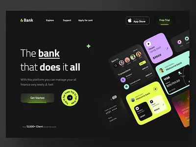 Finance website UI kit Design : Landing page bank banking crypto finance fintech home home page homepage landing landing page landingpage money payment ui ui kit web page web site website
