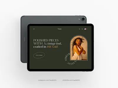 YUNA - Hero Section Jewelry Website Landing Page gold jewelry jewelry landing page jewelry website landing page vintage vintage design