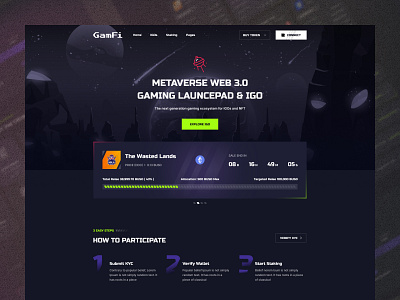 GamFi - Web 3.0 IGO/IDO Launchpad Template #01 crypto coin launchpad crypto token dao defi design ico landing ido igo igo launchpad kyc launchpad metaverse minting nft nft marketplace token landing page web3.0 website