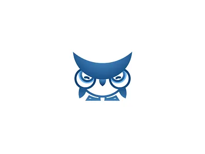 Blue owl bird branding cartoon character design illustration logo mascot owl sticker vector