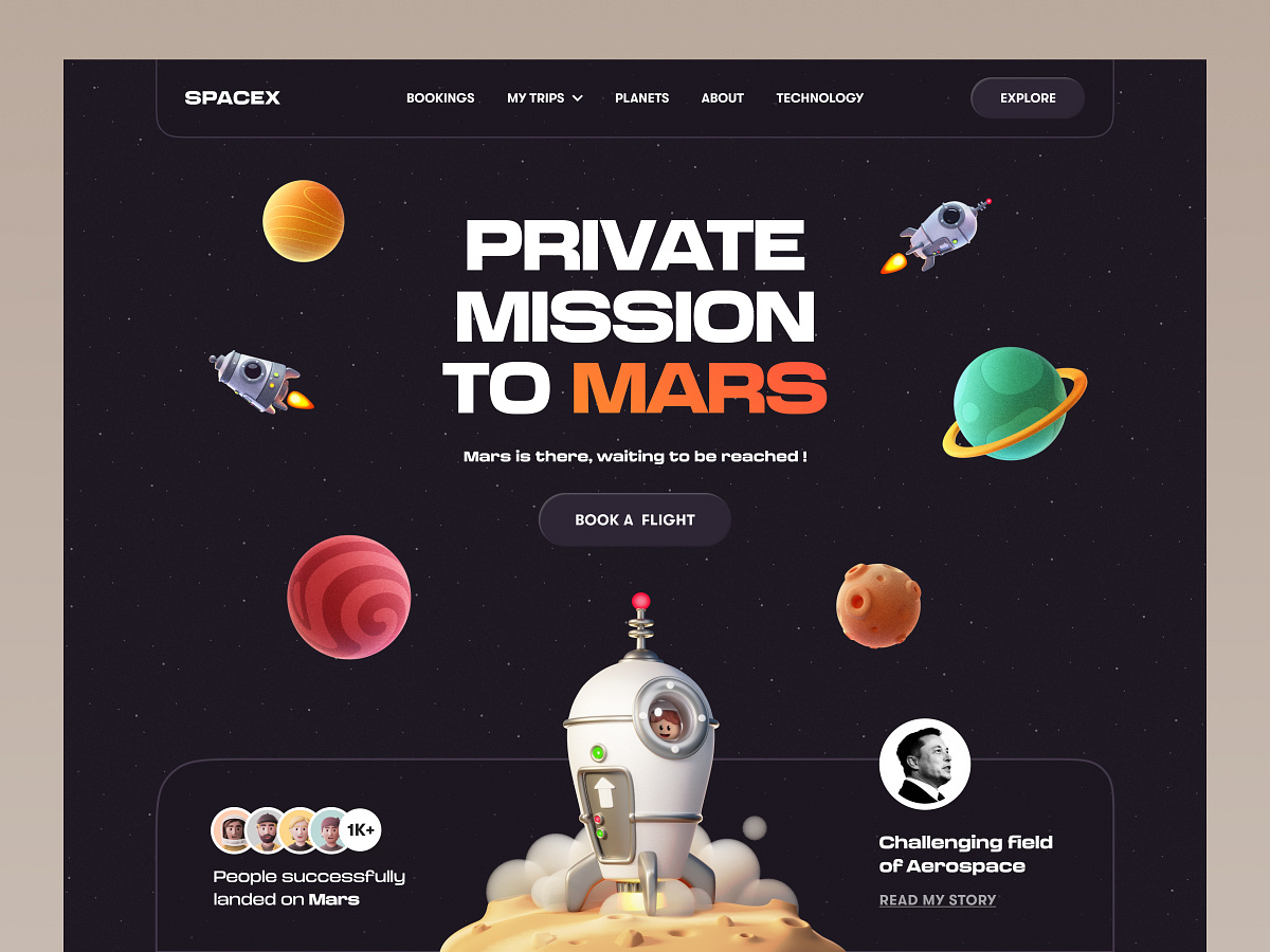 Space Travel Website by Farzan Faruk for Rylic Studio on Dribbble