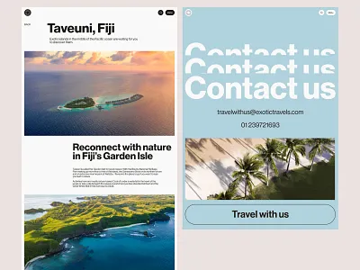 Exotic Vacations Web Pages contact design design agency graphic design holiday interface traveling trip ui user experience user interface ux vacation web web design website website design