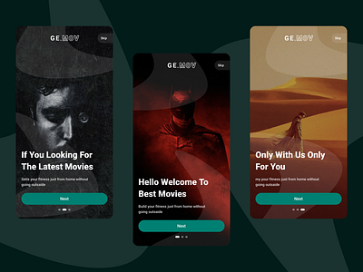 Movie Onboarding page app booking buy design entering filme green logo mobile movie movie app movie film movie onboarding movie page onboarding onboarding movie page ui ui designe vector