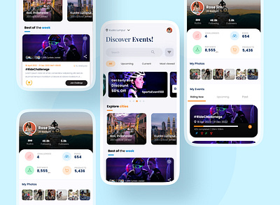 Ride Challenge App app app design app ui app ui design event app ios app ios app design minimal mobile mobile app mobile app design mobile design mobile ui mobile ux rider challenge app ui ui design user profile ux virtual event app