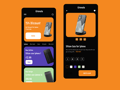 Gironala Mobile Phone Shop App Design app app design batix buy clean dark page design ecommerce minimal mobile mobile app mobile page mobile ui phone phone sale phone shop shop app ui ui ux