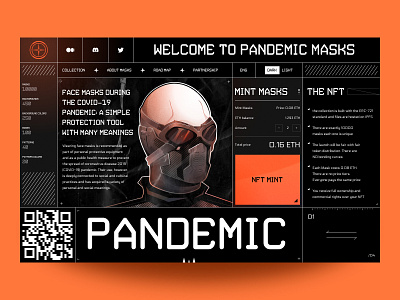 NFT web site / landing page / pandemic masks bitcoin blockchain covid19 crypto site cryptocurrencies cryptocurrency digital art landing page marketplace meta metaverce nft nft collection pandemic ui nft ux web design web site