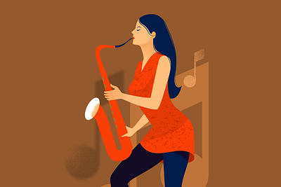 Musician digital flatcolors illustration music