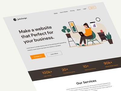 Agency Landing Page agency header hero section illustration interaction design landing page minimal mobile app product design ui ui design uidesign uiuxdesign web design website design