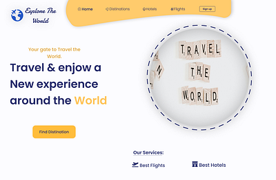 Explore The World website design landing page ui design website