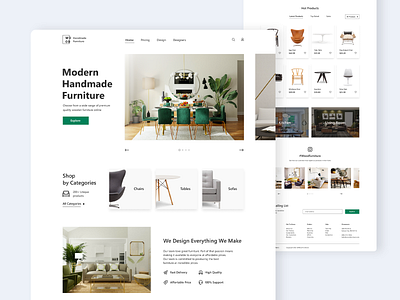 Handmade Furniture - Landing page branding design ecommerce furniture shop handmade furniture landing page online shop ui ux web design