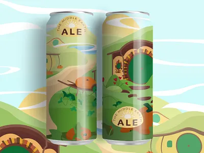 The Middle Earth Ale design ale beer design hobbit illustration mock up nature shire