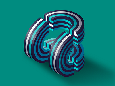 Logomark exploration 3d abstract art branding form gradients graphic graphic design illustration letter lettering lighting logo shading shapes stripes typography