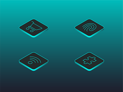 DokVault iconography 3d branding design fingerprint gradients graphic graphic design iconography identification illustration isometric puzzle security shopping tech trolley ui ux vector wifi