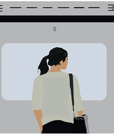 GIRL IN STATION VECTOR ILLUSTRATION graphic design vector art vector illustration vector portrait