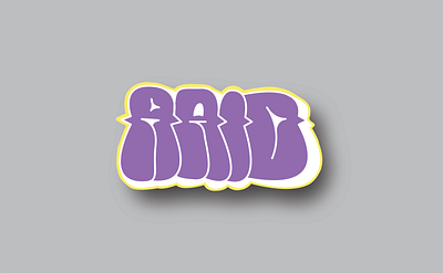 Raid purple and white Graffiti throwie design graffiti illustration typography vector