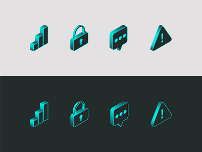 DokVault iconography 3d bar graph branding future gradients graphic graphic design iconography illustration isometric lock logo message neon security spot tech ui vector warning