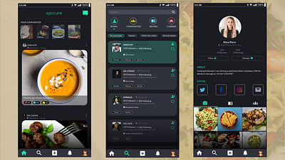 Epicure adobe xd design food graphic design social media ui