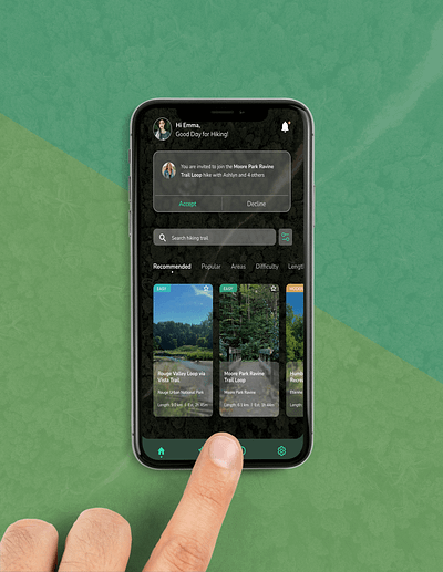 Trail app design design figma graphic design hiking ui