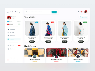 Sejauh - User Dashboard👨🏻‍💻 app dahsboard dashboad dashboard dashboard ui dashbroad ecommerce fashion marketplace popular sidebar ui uiux user user dashboard web website