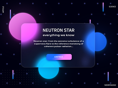 Neutron Star design gla glasmorphism graphic design web design