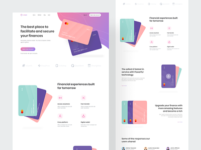 Chain Landing Page app bank banking card clean credit design digital bank emoney finance financial illustration landing page minimal money ui ux wallet web design website