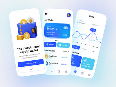 Cryptocurrency App Design app apps bitcoin concept crypto cryptoapp design ethereum interface mobile app typography ui design ux wallet