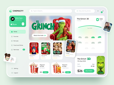 Cinema Booking Website booking booking service cinema design film movie poster movies sketch tickets ui ux web website design