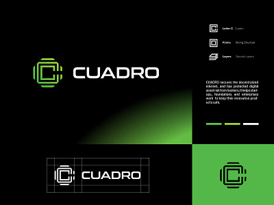 Cuadro block blockchain brandidentity branding coin crypto defi dex gaming lettermark logo monogram nft security token