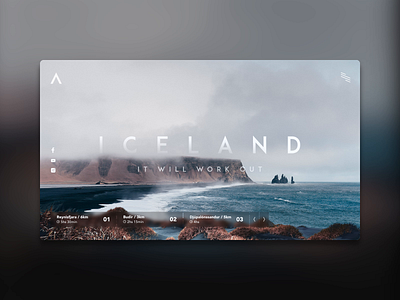 Adventure - Iceland adventure animation dark explore iceland minimal north page simple site travel trekking trip ui ux ux ui uxui web webdesign website