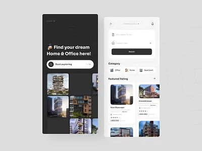 Home & Office Rental App UI Design apartment app application design home mobile office rent rent app rent property renting ui uiux ux web