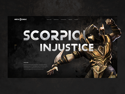 Mortal Kombat 11 – Scorpion injustice 2d character character character design concept design game interaction interface landing landing page mk11 mortal combat 11 saas scorpion standwithukraine sub zero ui ui ux ux design video games