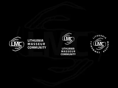 LMC Logo 1/4 branding comination logo community design emblem graphic design hands holding icon interesting lithuania logo masseur modern simple strong