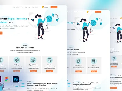 Digital Web Landing Page design landing page material design redesign landing page ui ui design ux design web web landing page web template website design