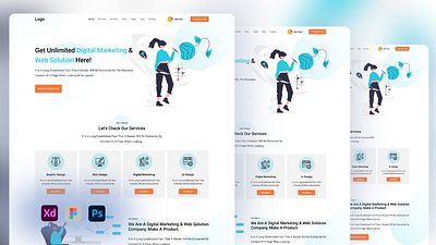 Digital Web Landing Page design landing page material design redesign landing page ui ui design ux design web web landing page web template website design