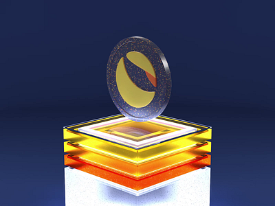 Cryptocurrencies | 9 | Terra (LUNA) 3d aftereffects animation blender blue coin crypto cryptocurrency design glass luna motion motion graphics orange plastic render scene terra white yellow