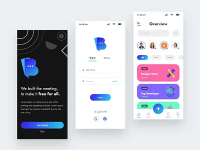 Team Meet UI branding business app illustration inspiration layout logo meeting app minimal team app ui ui app uiux