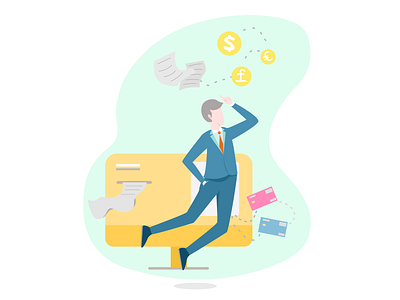 Financially Independence design finance flat illustration independence money