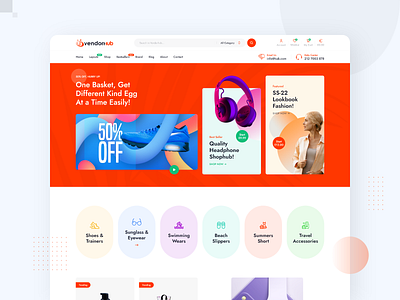 VendorHub - Multivendor E-Commerce UI Design design ecommerce graphic design multipurpose theme ui ui design uiux website design website development woocommerce wordpress