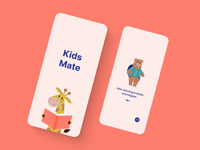 On Boarding Kids School App homepage illustration kids mobile mobile application onboarding page school ui